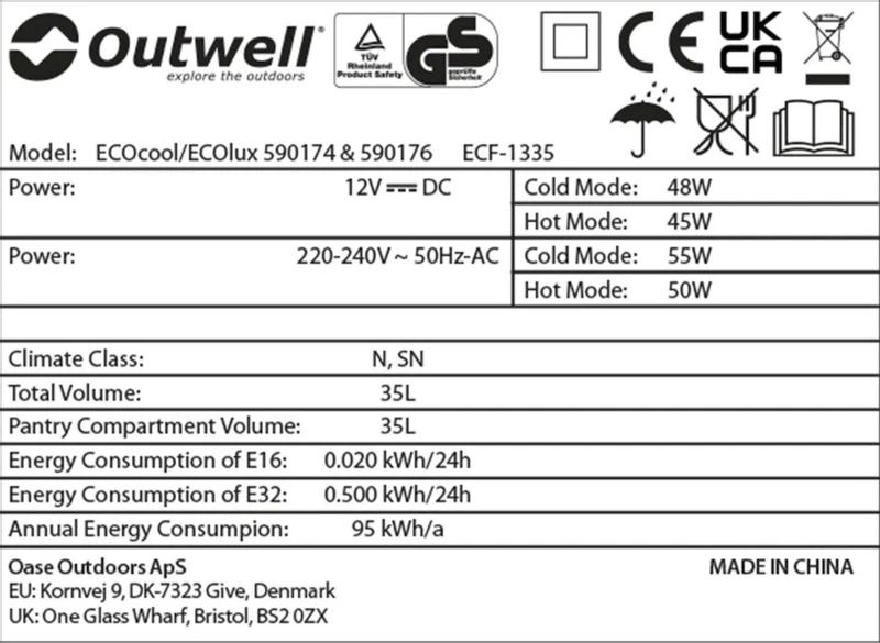 Outwell Ecocool Elektrische Koelbox - 35 Liter - Donkergrijs 8 Outwell Ecocool Elektrische Koelbox - 35 Liter - Donkergrijs - Afbeelding 6
