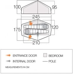 Vango F10 Helium UL 2 Ultralichte Trekking Tunneltent - 1/2 Persoons - Groen -Bo-Camp Winkel 1900 1783 f10 helium ul 2 1