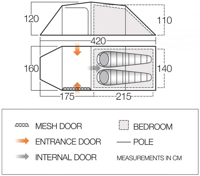 Vango Omega 250 Tunneltent - 2 Persoons - Groen 9 Vango Omega 250 Tunneltent - 2 Persoons - Groen - Afbeelding 7