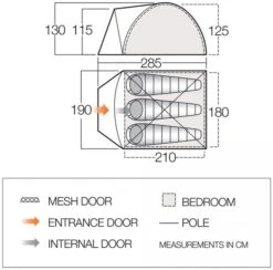 Vango Tay 300 Koepeltent - 3 Persoons - Groen -Bo-Camp Winkel 1900 1783 tay 300 2