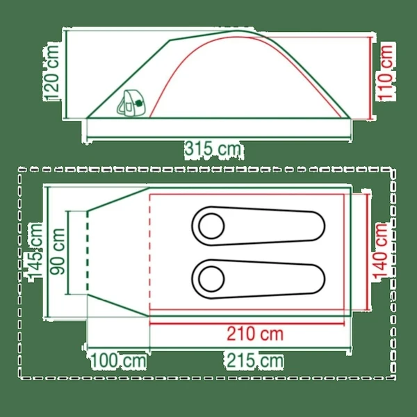 Coleman Darwin 2 Plus Koepeltent - 2 Persoons 4 Coleman Darwin 2 Plus Koepeltent - 2 Persoons - Afbeelding 2