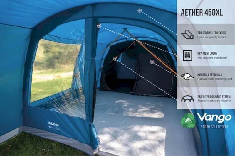 Vango Aether Air 450XL Opblaasbare Tent - 4 Persoons 6 Vango Aether Air 450XL Opblaasbare Tent - 4 Persoons - Afbeelding 4