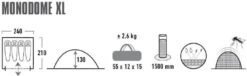 High Peak Monodome XL Koepeltent - 4 Persoons - Pearl 7 High Peak Monodome XL Koepeltent - 4 Persoons - Pearl -Bo-Camp Winkel 370 1200 4001690103121.pt01