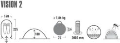High Peak Vision 2 Pop-up Tent - 2 Persoons - Groen -Bo-Camp Winkel 440 1200 4001690101080.pt01