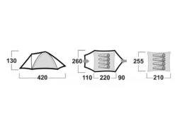 Husky Bizon Koepeltent - 4+ Persoons -Bo-Camp Winkel bizon afmetingen