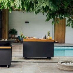 OFYR Mise En Place Table 135 PRO Black - Teak Wood -Bo-Camp Winkel ofyr mise en place table 135 pro black teak wood 5