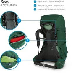 Osprey Rook Backpack - 65 Liter - Zwart -Bo-Camp Winkel osprey rook features